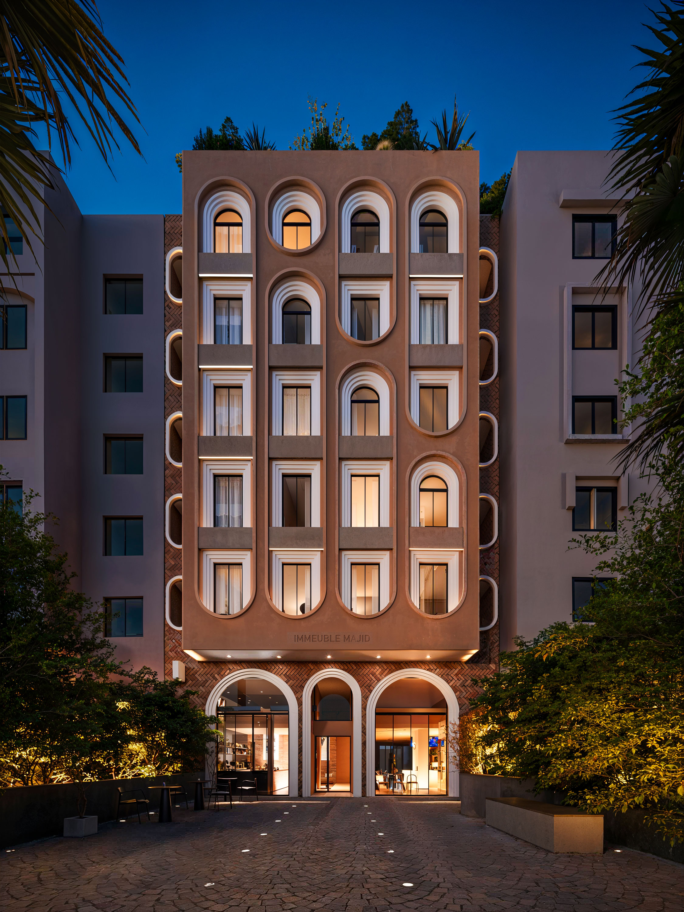 Immeuble Majid — residential exterior nightshot rendering